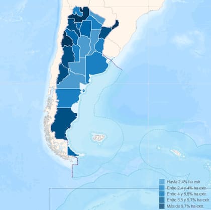 Porcentaje de participación extranjera por provincia