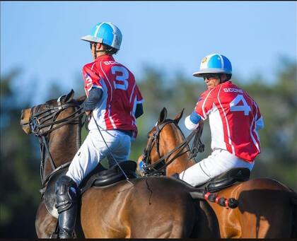 Poroto y Adolfo Cambiaso, jugando por Scone en Palm Beach