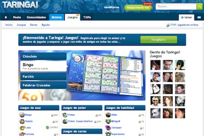 Porta de juegos de Taringa!, una de las mayores redes sociales de Latinoamérica