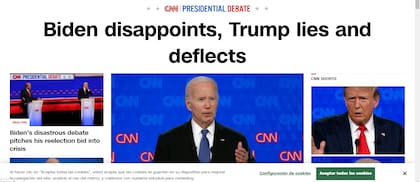 Portada de CNN sobre el debate presidencial de Estados Unidos.