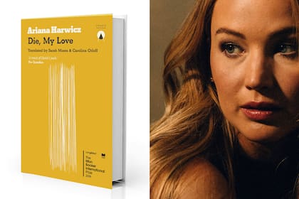 Portada de "Die, My Love" y Jennifer Lawrence