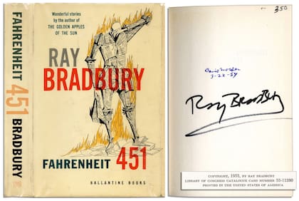 Portada de la primera edición de Fahrenheit 451. Fuente: Pinterest.