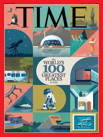 Portada de la revista Time y su lista de 100 lugares recomendados