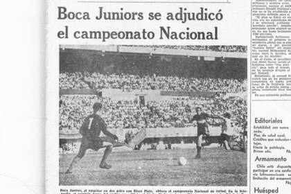 Portada del diario La Nación que destaca la consagración de Boca frente a River en el Monumental, en el Nacional 1969