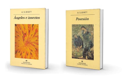 Portadas de las primeras ediciones de las novelas de Byatt en español