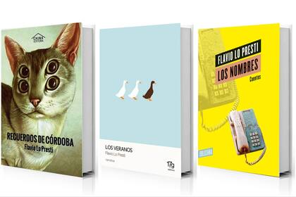 Portdas de "Recuerdos de Córdoba", "Los veranos" y "Los nombres", libros de Flavio Lo Presti