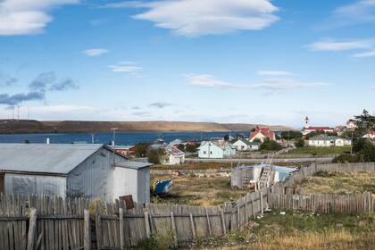 Casas sobre la bahía en Porvenir.