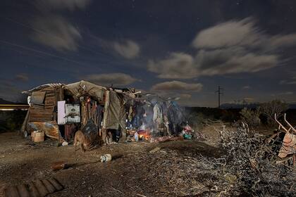 Posición de la guardia dentro de las tierras reclamadas por los mapuches en el Pu Lof de Cushamen. 28/9/17