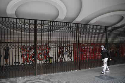 Posta del teatro de la avenida Corrientes de junio del año pasado, en la etapa más dura de la pandemia