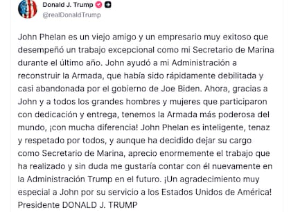 Posteo de Trump