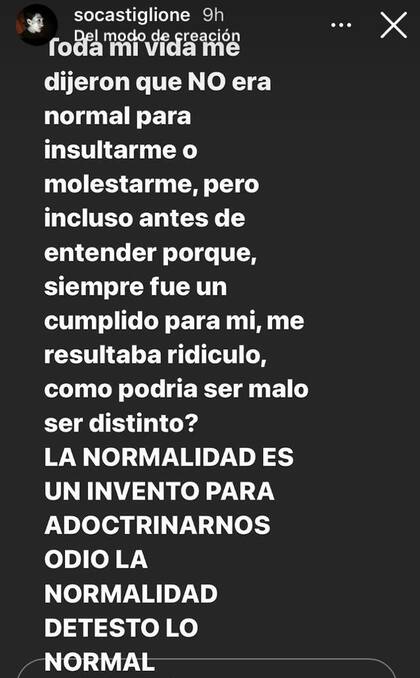 Posteo realizado por la actriz en Instagram