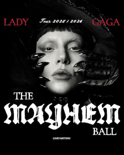Póster de la gira "The Mayhem Ball Tour" de Lady Gaga.