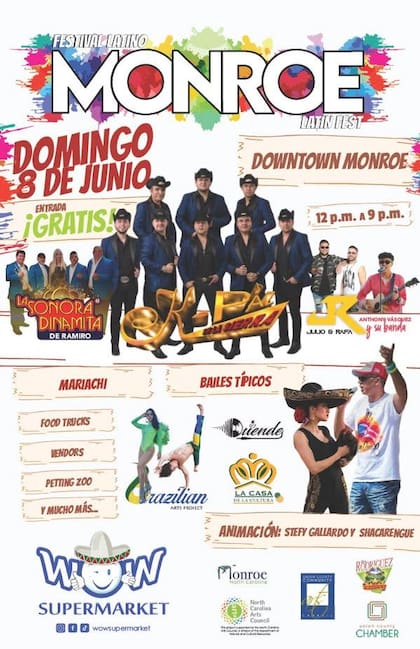 Póster oficial del Festival Latino Monroe