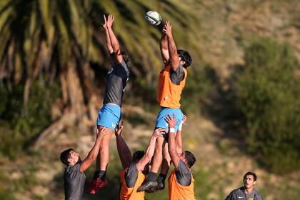 Práctica de line-out entre los chicos argentinos de hasta 20 años de edad, que este viernes tendrá su debut en el U20 International Series.