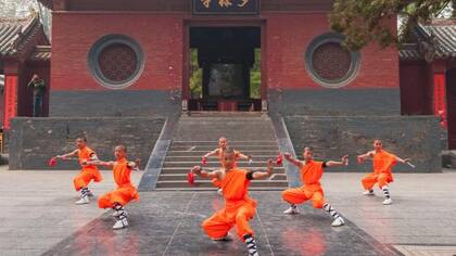 Prácticas de artes marciales en el Templo Shaolin