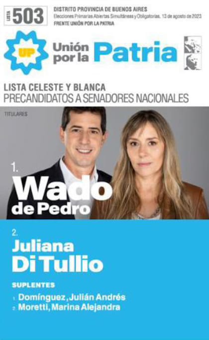 Precandidatos a senadores de Unión por la Patria en la Provincia