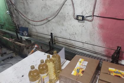 Precarias instalaciones donde se envasaba aceite Cocinero trucho