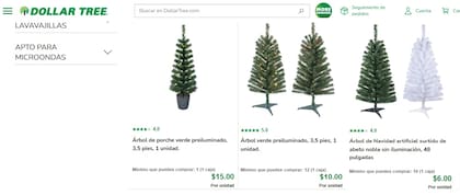 Precio de los arboles navideños de Dollar Tree en diciembre de 2025 (DollarTree )