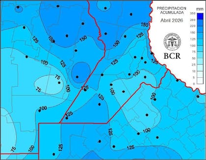 Precipitación acumulada durante abril