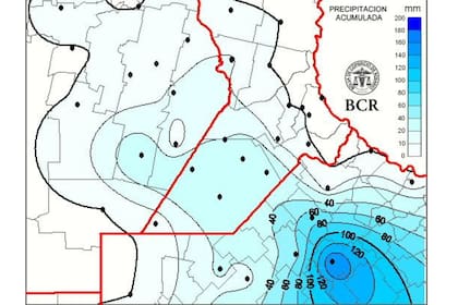 Precipitación acumulada las ultimas 24 horas