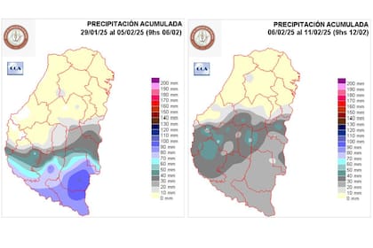 Precipitaciones acumuladas antes de las lluvias, lo que muestra cómo el norte provincial estaba en una situación crítica