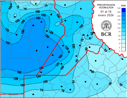 Precipitaciones acumuladas en enero