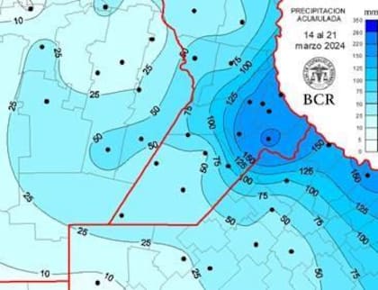 Precipitaciones acumuladas entre el 14 y el 21 de marzo