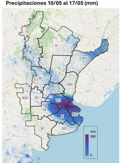 Precipitaciones de entre el 10 y el 17