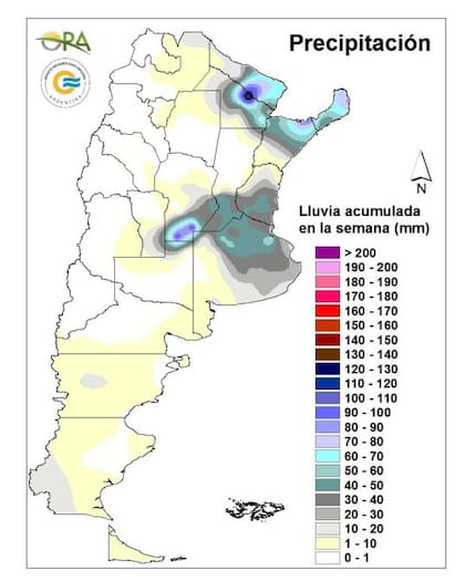 Precipitaciones de la última semana a nivel país