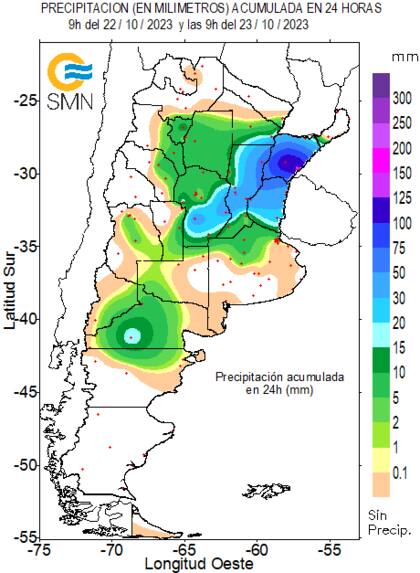 Precipitaciones hasta las 9