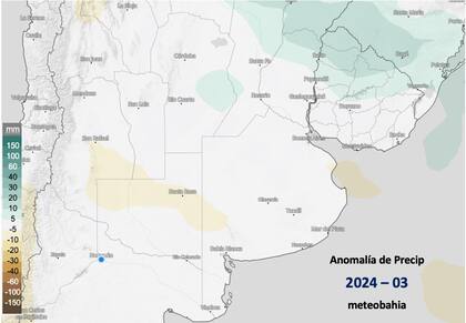 Precipitaciones para marzo