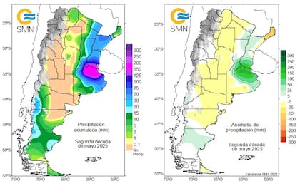 Precipitaciones récord según el SMN