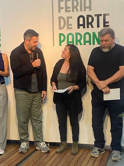 Premio in Situ, que entregó Joaquín Rodríguez, fue para Carlos Battauz y Mariangel Magnin: recibieron 400.000 pesos cada uno