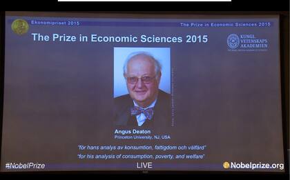 Premio Nobel de Economía al escocés Angus Deaton por su análisis de la pobreza