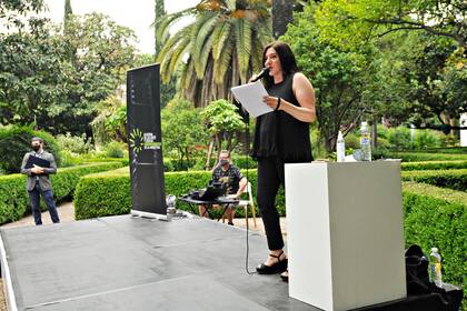 Gabriela Radice, la conductora del evento celebrado en el Museo Larreta