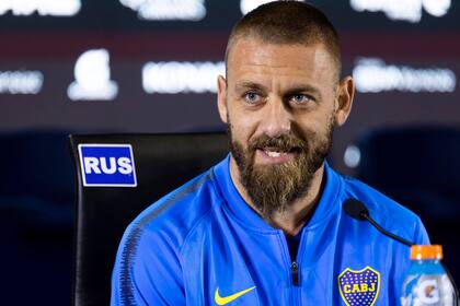 Daniele De Rossi, durante su presentación en Boca.