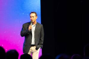 Presentación de los Miami Sharks, el equipo de rugby de Marcos Galperin, en abril de 2023