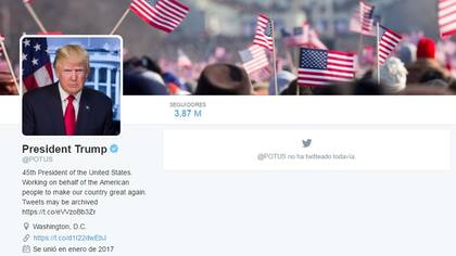 Presidente nuevo, twitter nuevo: la cuenta de @POTUS ya es de Donald Trump