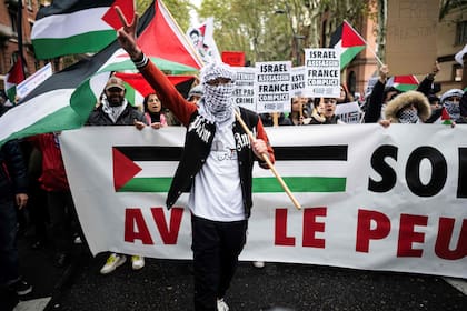 Presión internacional: una protesta en solidaridad con el pueblo palestino y en contra de los ataques a Gaza, en Toulouse, Francia 