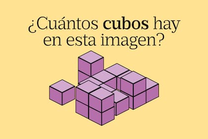 Prestá atención a la manera en la que los cubos están apoyados unos sobre otros, ubicados al lado de otro. Así podrás saber qué cantidad hay.