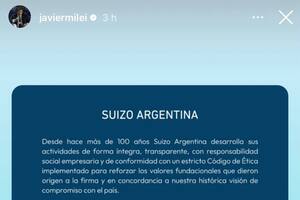 Presuntas coimas. Milei compartió un comunicado de la droguería Suizo Argentina en medio del escándalo por los audios