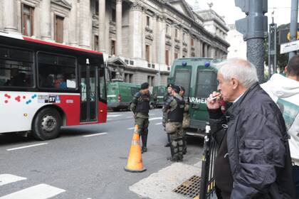 Previa de la marcha de los jubilados en la zona del Congreso