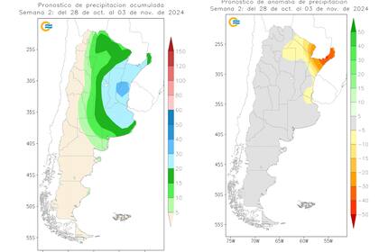 Previsión de acumulados hasta el 3 de noviembre