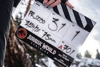 La foto que subió a las redes sociales el director Collin Trevorrow que muestra el primer día de rodaje de Jurassic World Dominion, en febrero de 2020 
