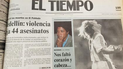 Primera página de EL TIEMPO del 25 de junio de 1990, en la cual le hacen seguimiento a la matanza y a la eliminación de Colombia