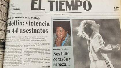 Primera página de EL TIEMPO del 25 de junio de 1990, en la cual le hacen seguimiento a la matanza y a la eliminación de Colombia