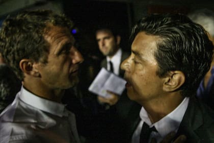 Primera visita de Marcelo Gallardo a la Bombonera como DT de River. En la imagen se saluda con Rodolfo Arruabarrena, entonces DT de Boca, en la previa del Boca-River, por la ida de las semifinales de la Copa Sudamericana 2014.