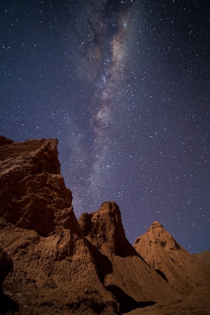 Cañadón cercano al Río San Pedro que corre de norte a sur a través de San Pedro de Atacama, Chile