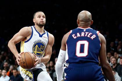 Problemas para Jevon Carter: Curry pone en la mira el aro; el número 30 se despachó con 9 triples en la victoria de Warriors sobre Nets.