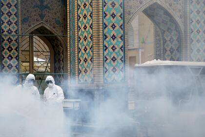 Proceso de desinfección en Irán